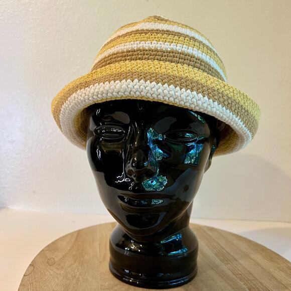 Madewell Cotton Crochet Fold Over Boho Indie Cottage Granola Hat Size Small - Picture 1 of 10